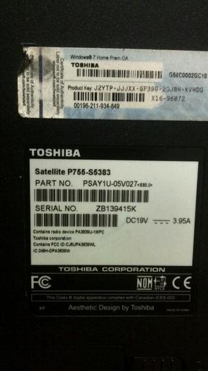 Toshiba I7 2.2ghz, 500gbs