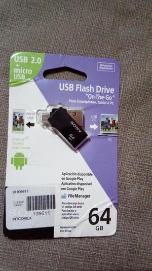 Usb Sony 64GB DUO:microusbusb 2.0 PARA: Smartphone, Tablet,