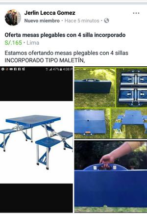 Llegaron Las Mesa Y Cuatro Sillas Incorp