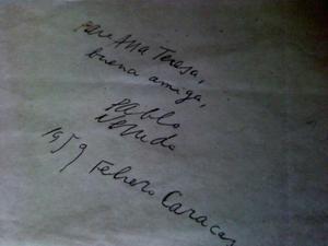 Autografo Original de Pablo Neruda