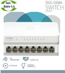 Swich Switch DLink 8 puertos para Red Redes LAN Veloz