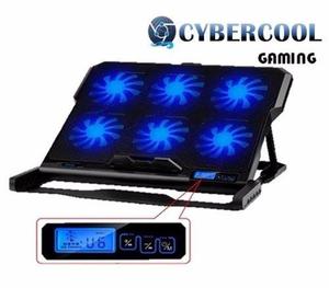 Cooler Gamer Para Laptop Cybercool 6 Ventiladores Con Luces