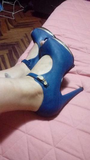 Zapatos Talla 37 Azulinos