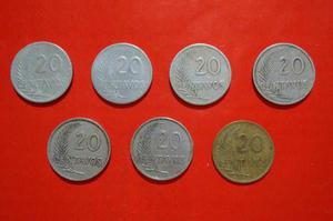 7 Monedas de 20 centavos