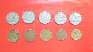 10 Monedas de 10 centavos Perú