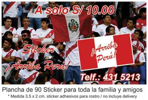 Sticker Arriba Peru Plancha de 90 Und.