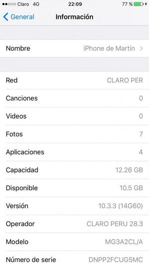 iPhone 6 Uso Personal C/Cargador
