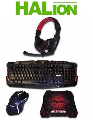 Kit Gamers 41 Shark Ha820 teclado,audifono,mouse,pad
