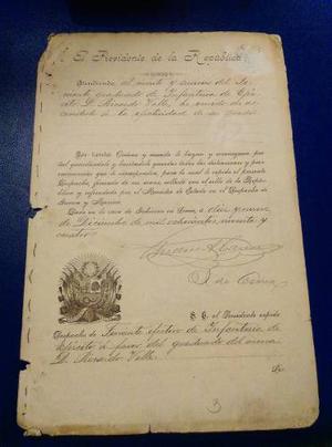 Documento Con Firma Original Andres Avelino Caceres