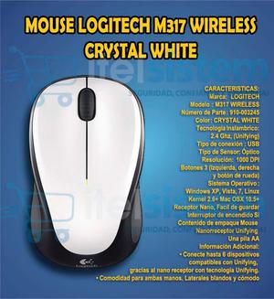 Mouse Logitech M317 Wireless Crystal White