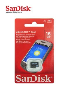 Memoria Flash Microsdhc Sandisk Class4, 16 Gb.