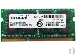 Memoria Ram Macbook Pro CRUCIAL DDR3 pack 8Gb Mhz 2 x 4G