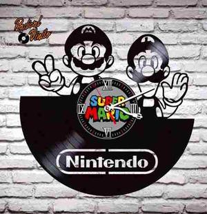 Reloj De Vinilo Retro Mario Bros
