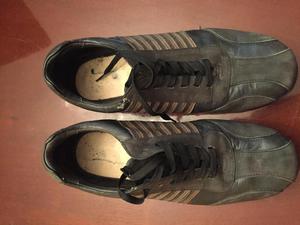 Zapatillas azul oscuro sneakers, Hartzvolk, cuero, hombre,