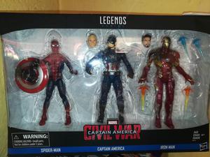 Civil War 3pack Iron Man Captain America Spiderman Legends