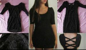 VESTIDO NEGRO TALLA S / SOLO HOY  A 17 SOLES