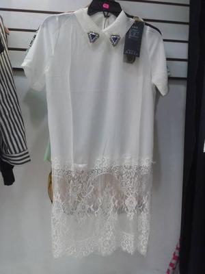 BLUSA VESTIDO ROPA ASIATICA BLUSA VESTIDO BLANCO CUELLO