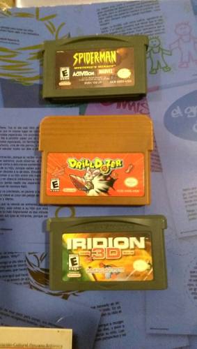 Juegos Game Boy Advance,spiderman,drilldozer,iridion