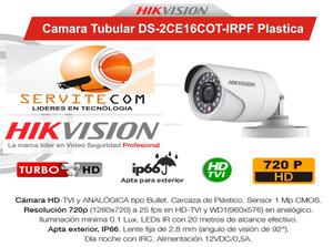 Camara Hikvision Ds2ce16cirf 1mpx Plastico720p Tubular/bala
