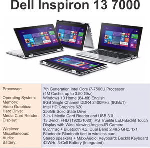 Laptop Dell Inspiron 13 Touchscreen Convertible 2 en 1 /