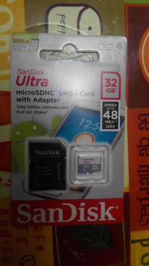 Memoria Micro Sd Sandisk Ultra 32gb Clase 10 Con Adaptador