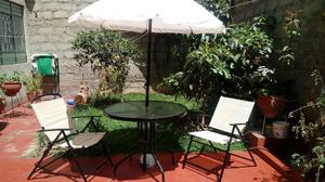 Jgo.mesa C/sombrilla 2 Sillas