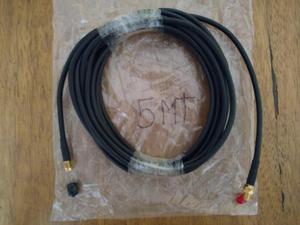 Cable coaxial Rp Sma Extencion Antena Wifi 5m Nuevo