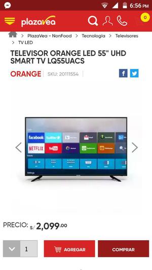 Remato Smart Tv 4k Uhd 55 Orange, Nuevo