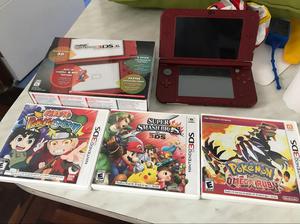 Nintendo 3Ds XL Rojo con 4 juegos