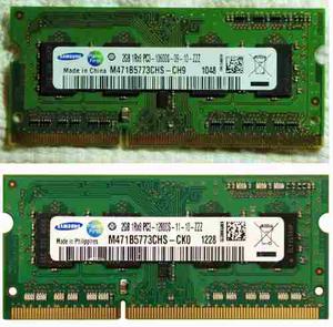 Pack X 2 Memorias Sodimm Samsung Ddr3 2gb ( Y mhz)