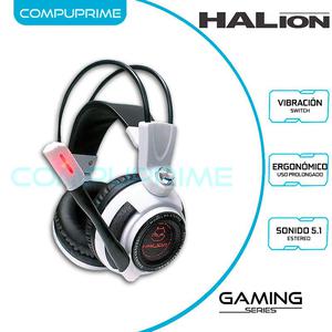 AUDIFONO HEADSET GAMER 5.1 USB HALION X70 PRO BLANCO