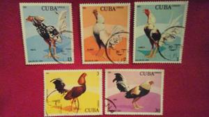 Cuba Estampillas Serie Gallos De Lidia 