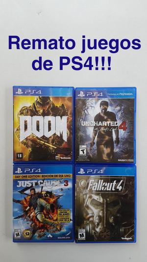 REMATO JUEGOS DE PS4!