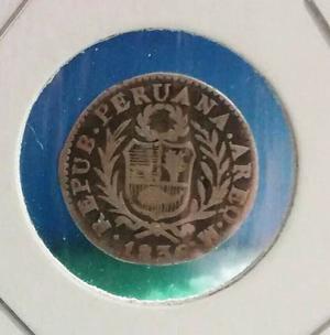 Remato Moneda De Plata Antigua, Muy Escasa, Ceca Arequipa