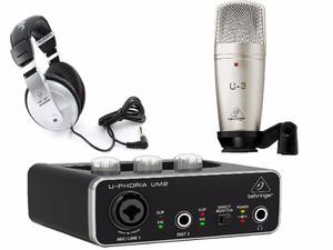 Interface Um2 Behringer + Microfono C3 + Audifonos Hpm
