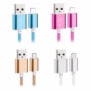 Cable De Datos Usb Nylon V8 Android Colores