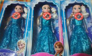 Muñecas Frozen Elsa Musicales y con luces, incluye a Olaf.