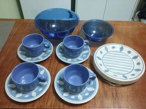 Set de Vajilla Y Bowls en Azul