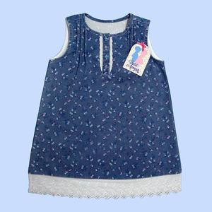 Vestido de niña “Gigil” estampado azul