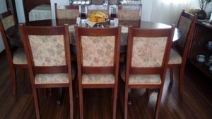 Hermoso juego de comedor mesa ovalada con ocho sillas