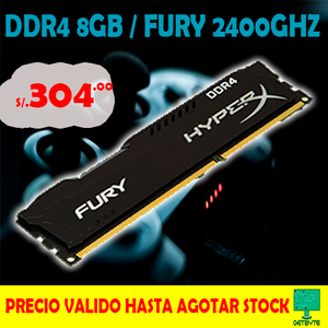 MEM. RAM DDR4 8GB/GHZ FURY NEGRO