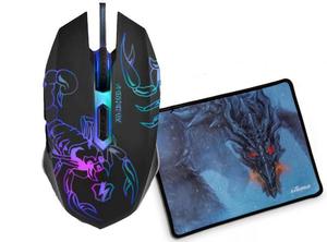 Mouse Gamer Led Scorpion con Mouse Pad
