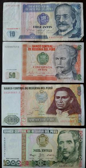 Billetes Antiguos Intis Peru