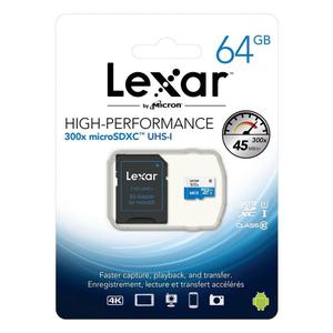 MEMORIA MICROSD 64GB LEXAR Highperformance 300x CLASE 10