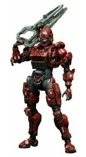 Halo 4 Spartan Solider Play Arts Kai Action Figure, Red