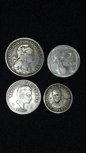 monedas de sud africa,nicaragua,portugal,,colombia