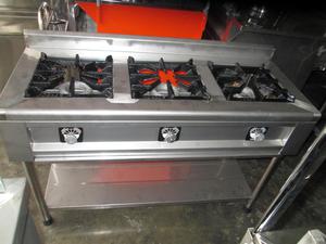 cocinas industiales de 3 hornillas en acero inox