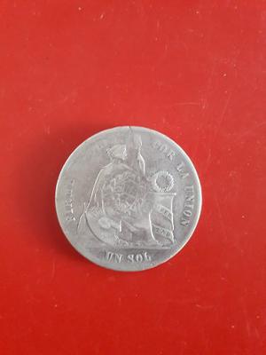 Moneda 1 Sol Con Resello De Guatemala ()