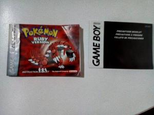 Nintendo Game Boy Manual Pokemon Ruby Original