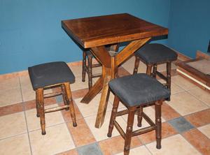Vendo mesas, bancos de madera tornillo y muebles lounge